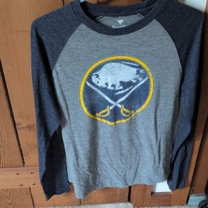Gray and Navy Long Sleeve Shirt with Logo